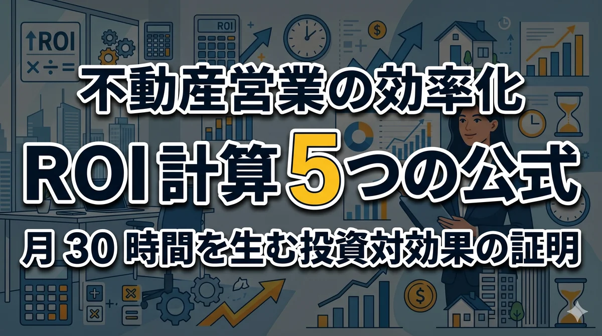不動産営業の効率化 ROI 計算 5 つの公式